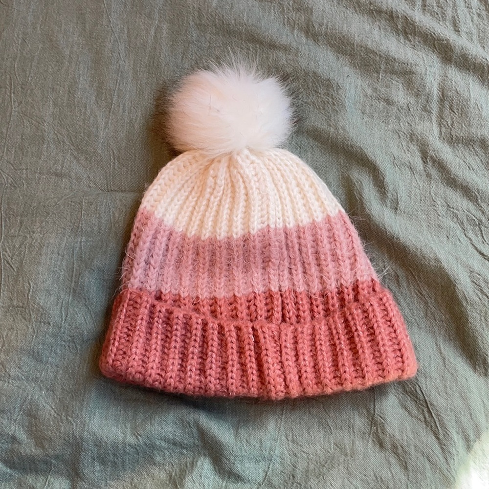 Pink and cream Beanie